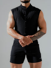 Stryk Ironclad Sleeveless Mandarin Collar Jumpsuit
